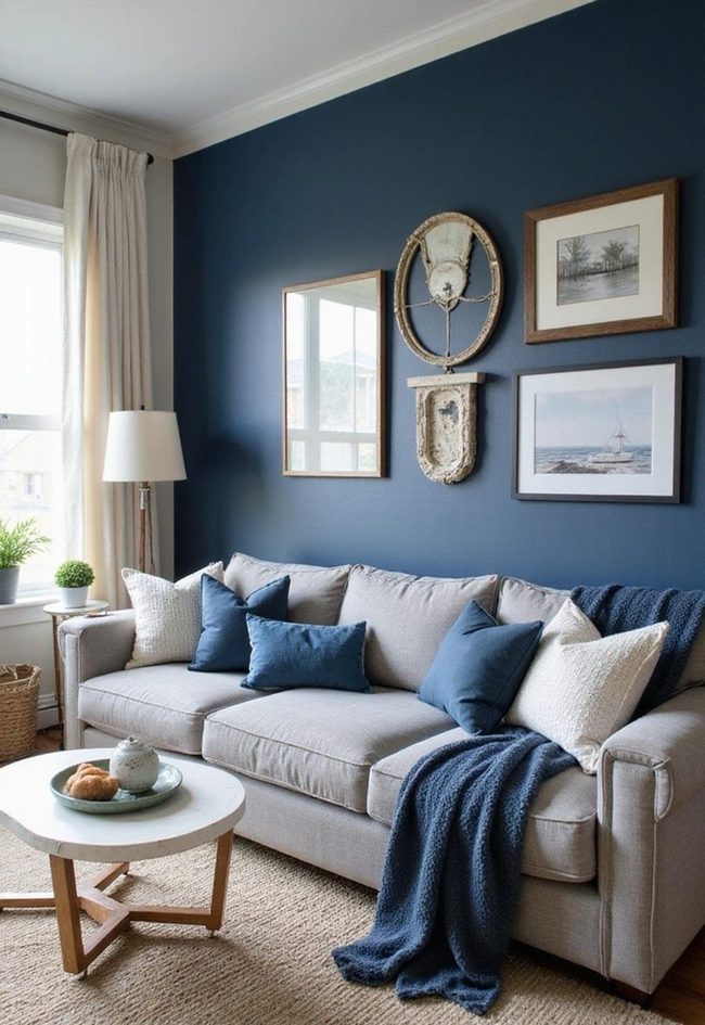 Navy Accent Wall Coastal Living
