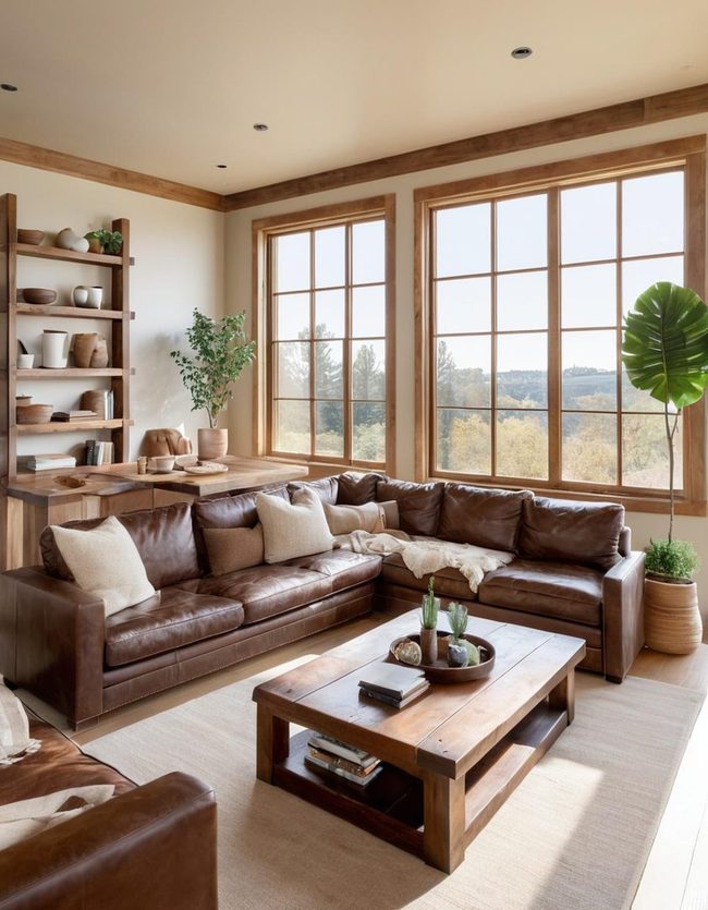 Warm Teak Tones and Cream