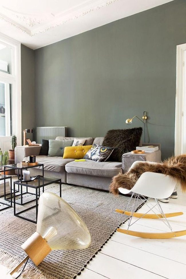 Gray Sofa With Colorful Owl Pillows