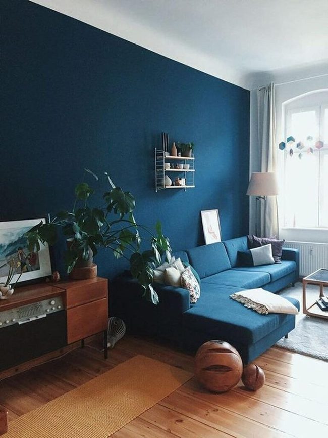 Deep Blue Living Room Sanctuary