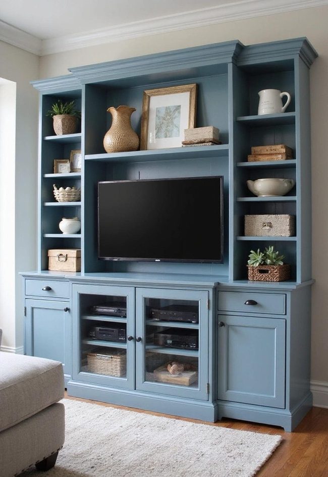 Blue And Grey Space-Saving Meets Coastal Style
