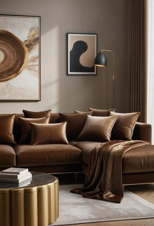 Brown Velvet Luxury Furniture Revamp