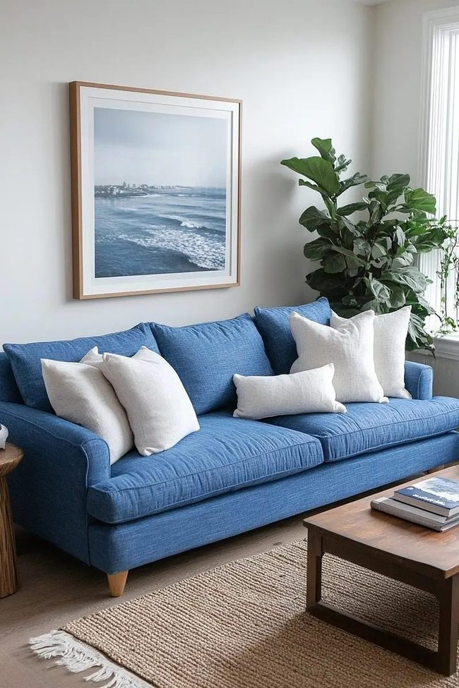 Blue Sofa Modern Anchor
