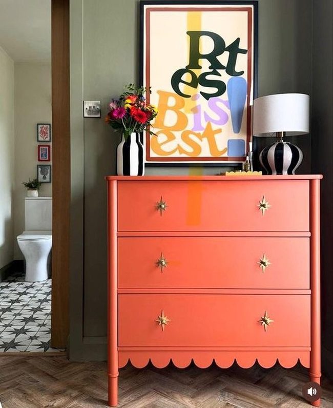 Coral Dresser Green Wall Statement