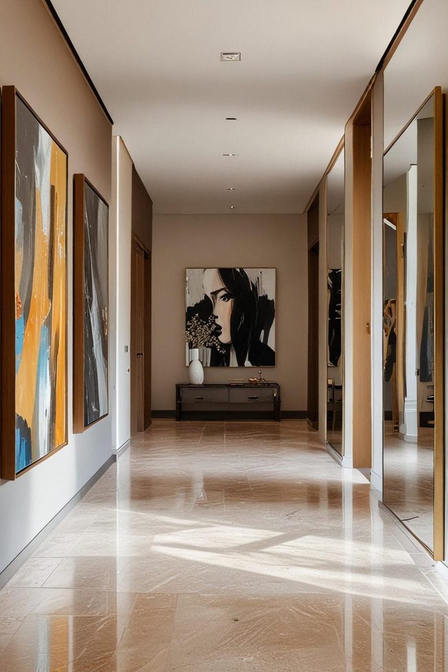 Mirrors and Art Gallery Hallway