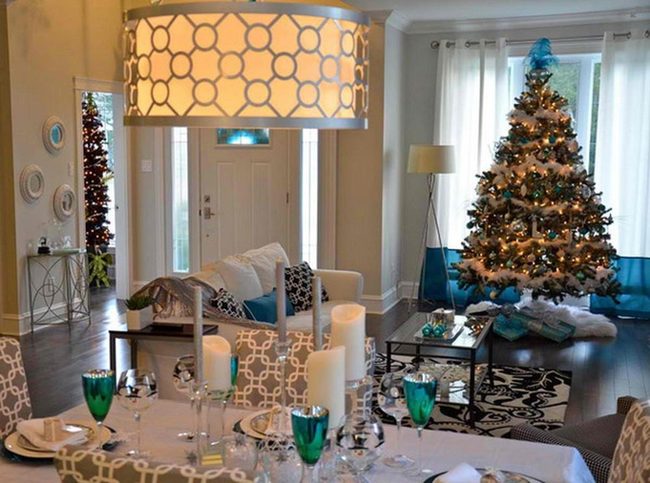 Teal And Silver Holiday Sparkle