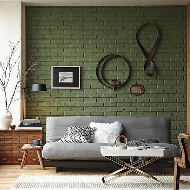 Lime Brick Living Room Modern