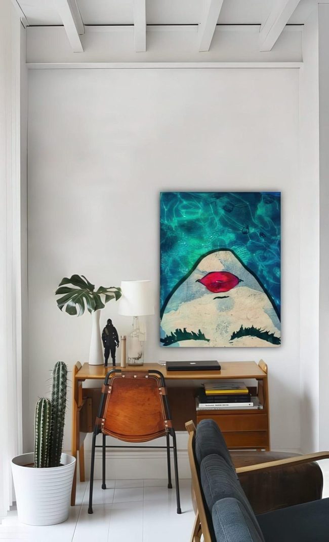 Blue Water Red Lips Art