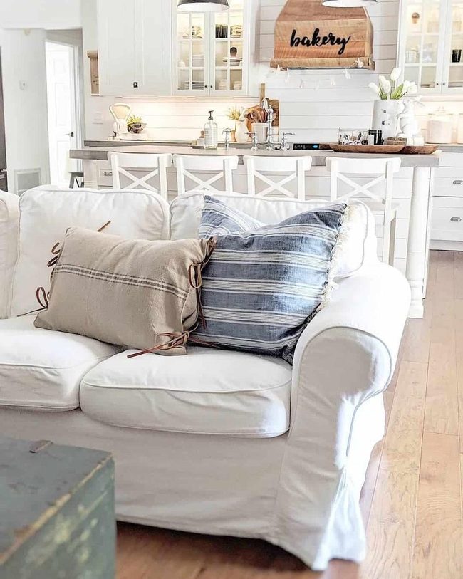 White Sofa Clean Living Spaces