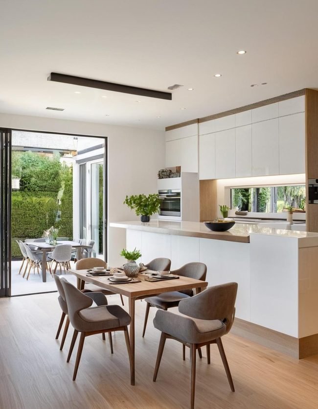 Open Pantry Flowing Into Dining