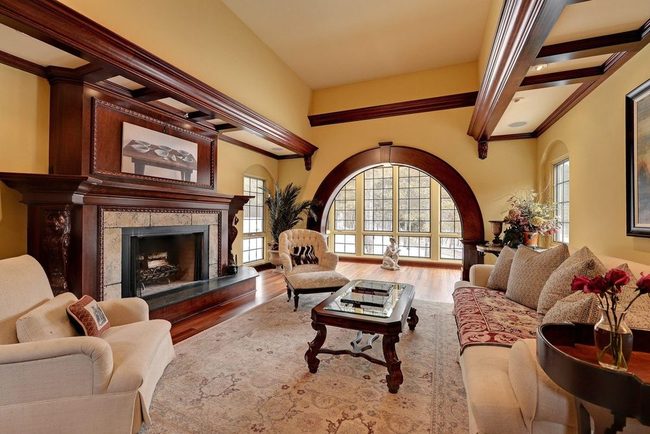 Sandy Yellow Walls With Dark Wood