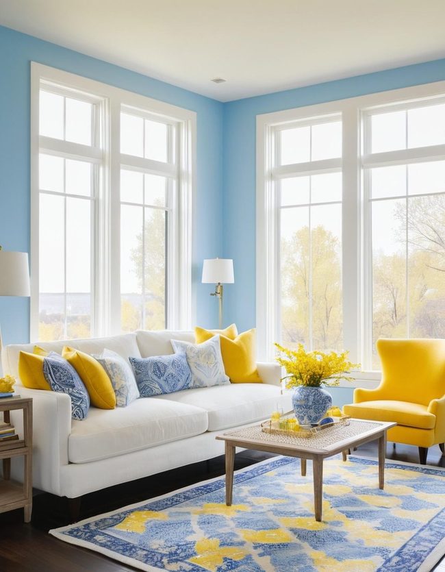 Blue and Yellow Parlor Brightness