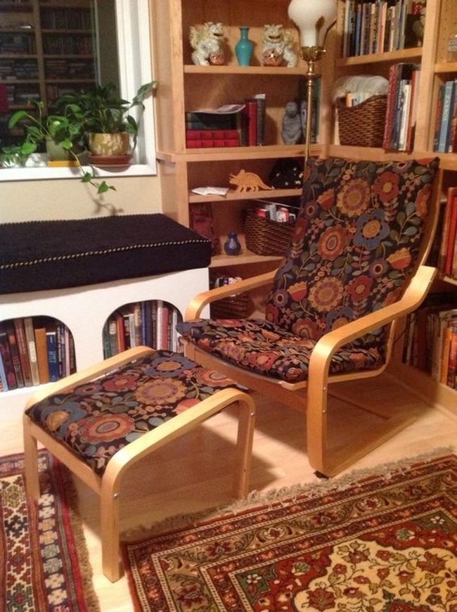 Floral Chairs Warm Wood Living Room