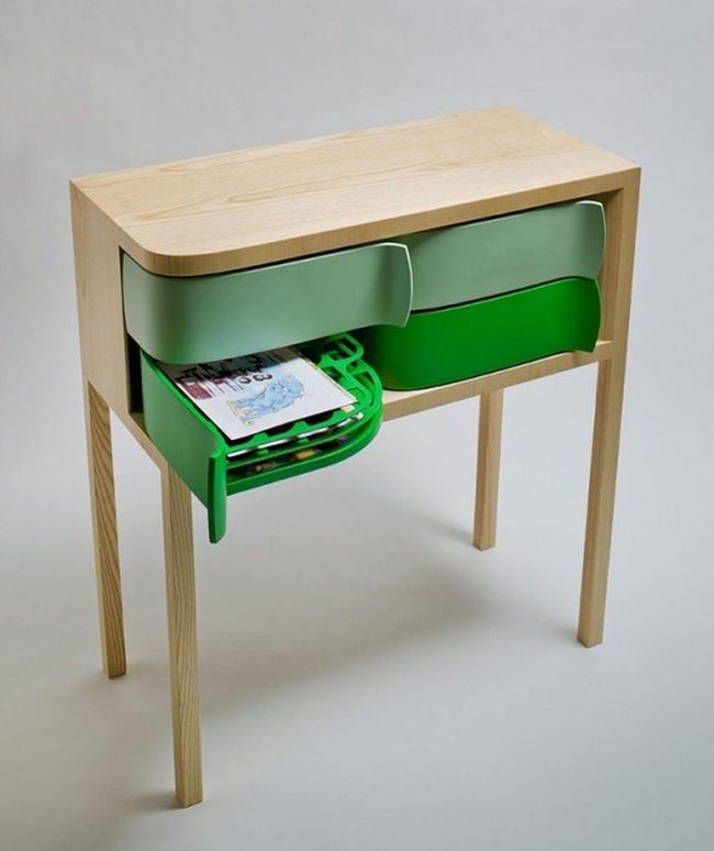 Green Drawers, Natural Wood Statement