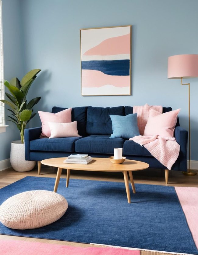 Soft Blue Meets Glow Pink