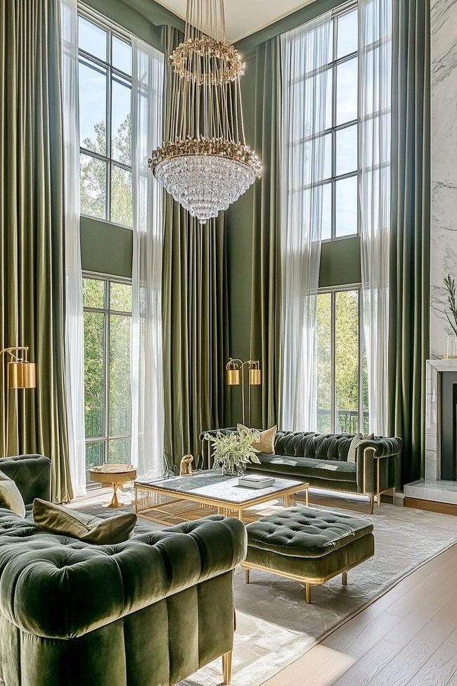 Olive Green Velvet Luxury