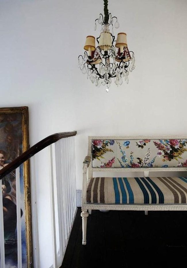 Mixed Patterns Meet Dark Wood Elegance