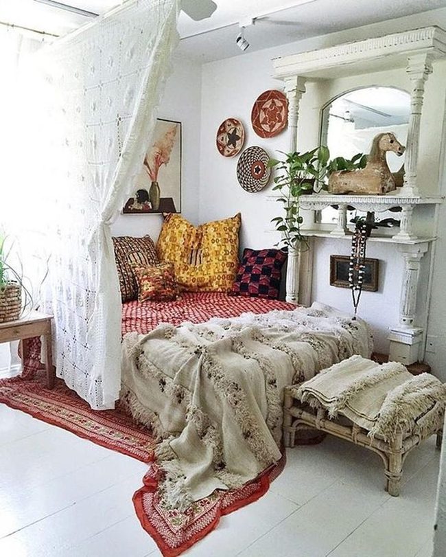 Sunlit Bedroom With Botanical Warmth