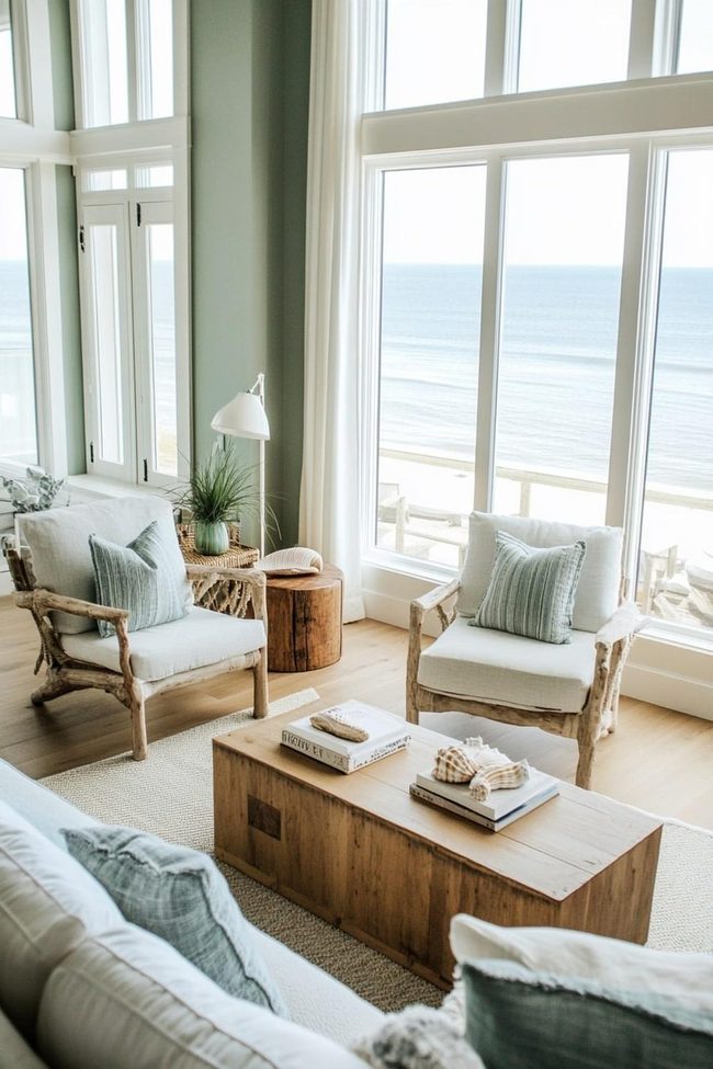 Olive Green Coastal Living Space
