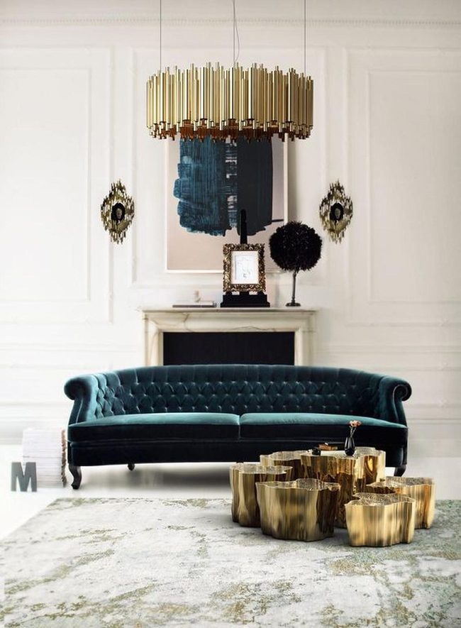 Green Velvet And Gold Luxury
