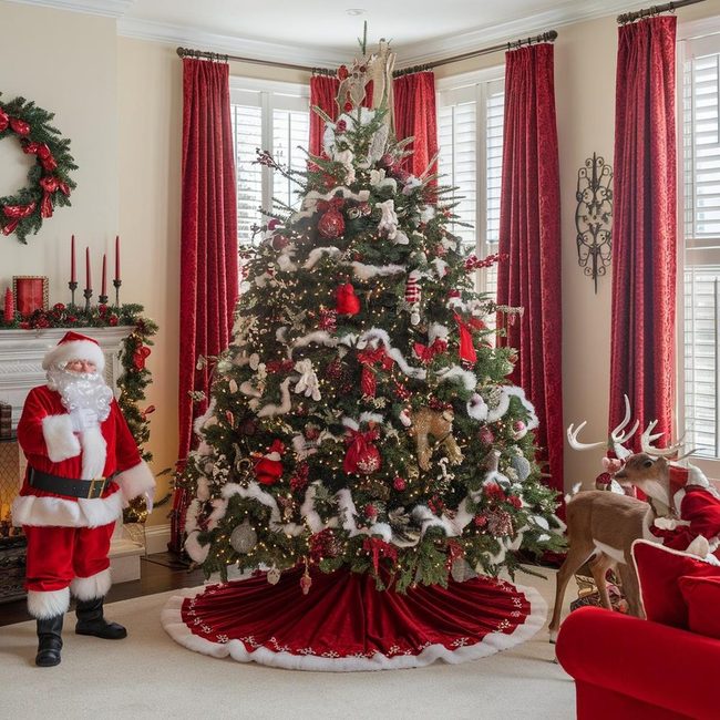 Red Velvet Tree Skirt Focal Point