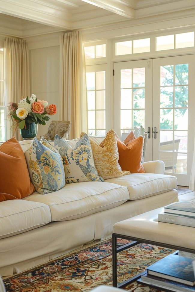 Jewel Tone Pillows Transform Neutral Spaces