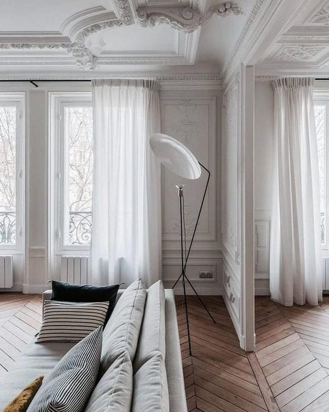 White Curtains Frame Sunlit Minimalism