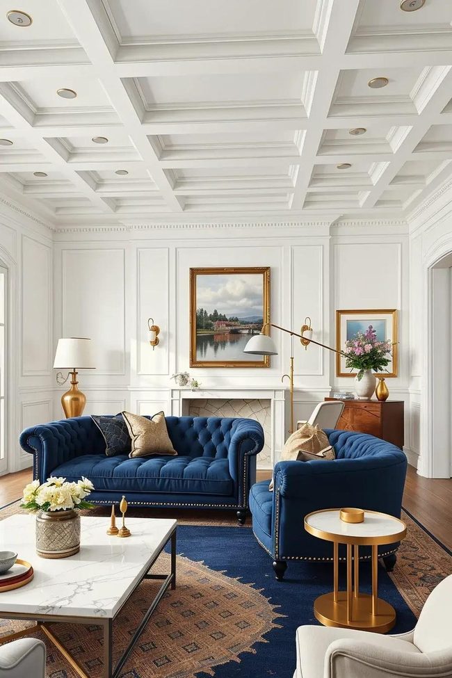 Navy White Sophistication Minimalist Transitional