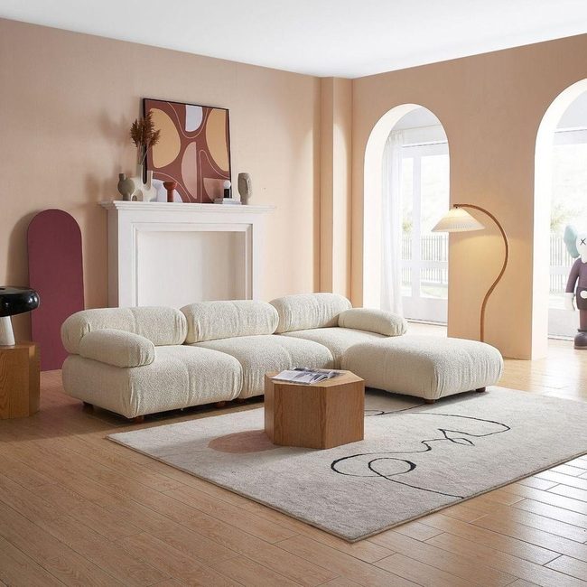 Curved Sofa, Modern Comfort Focal Point