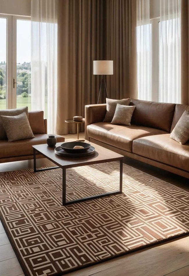 Geometric Brown And Gold Statement Patterns