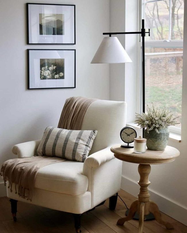 Ivory Armchair Reading Nook
