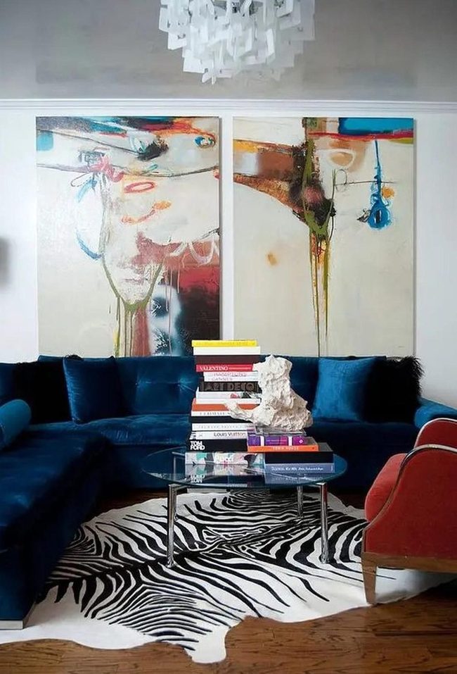 Blue Velvet Meets Zebra Print