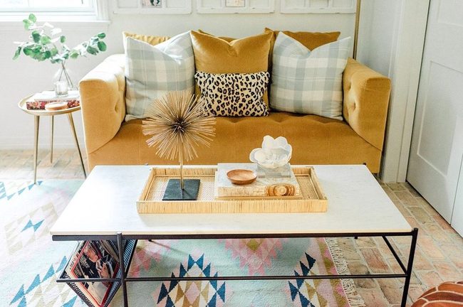 Plush Yellow Sofa Statement