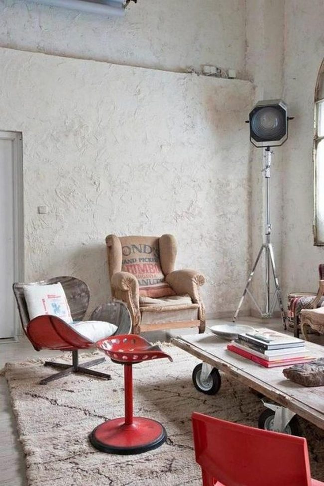 Red Chairs Define Creative Workspace