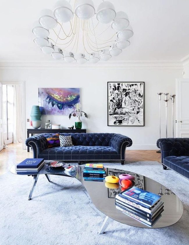Deep Blue Velvet Anchors Bright White Space