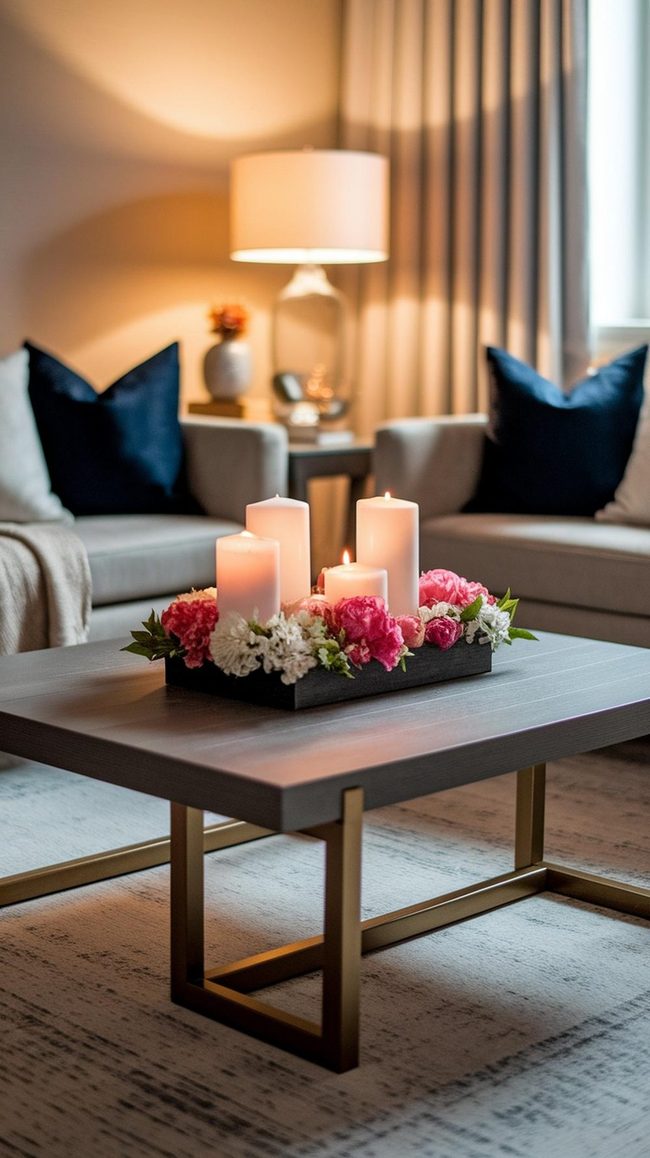 Dark Wood Rectangle Living Room Table