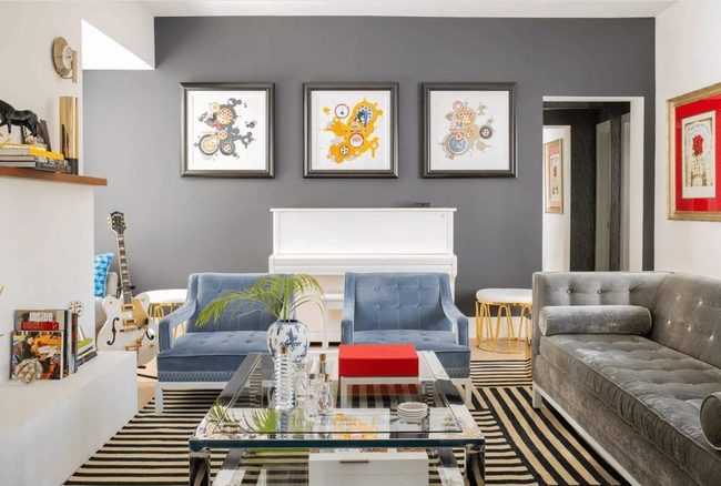 Charcoal Gray Accent Wall Drama
