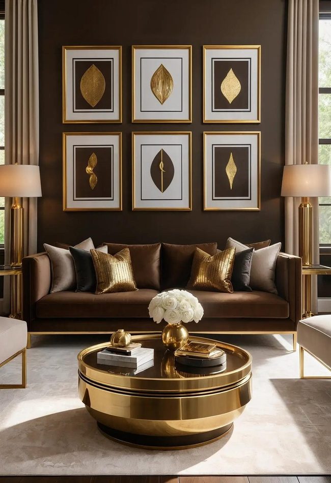 Shiny Metals Elevate Brown Spaces