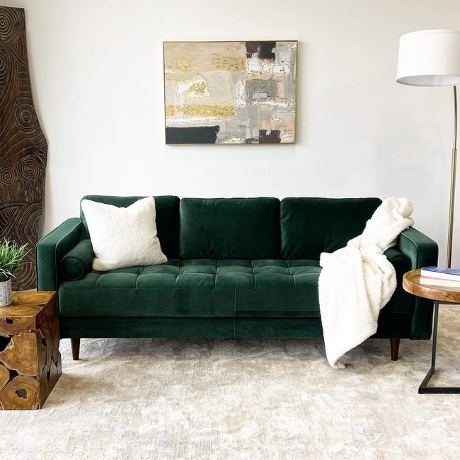 Green Velvet Seating Statement