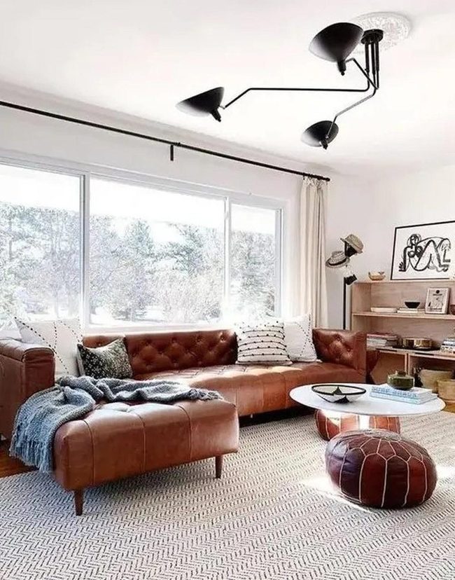 Brown Leather Meets Sunlit Spaces