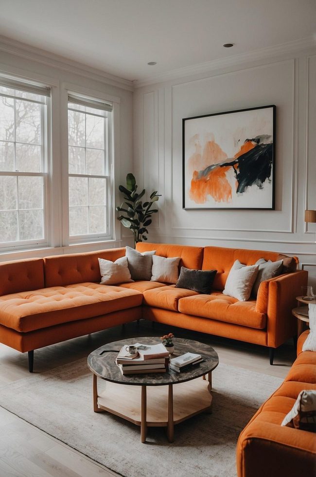 Orange Pattern Bohemian Rug