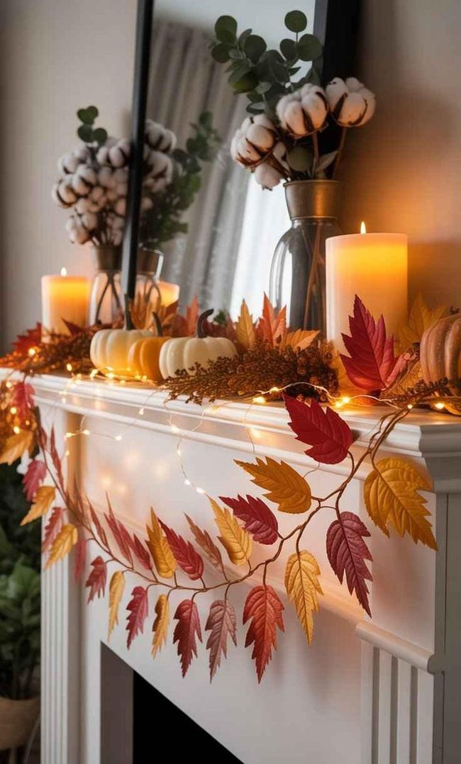 Autumn Leaves Mantel Glow