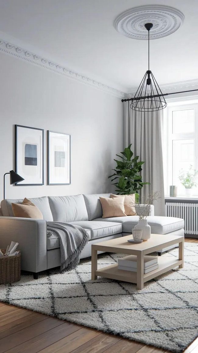 Light Wood And Gray Scandinavian Living