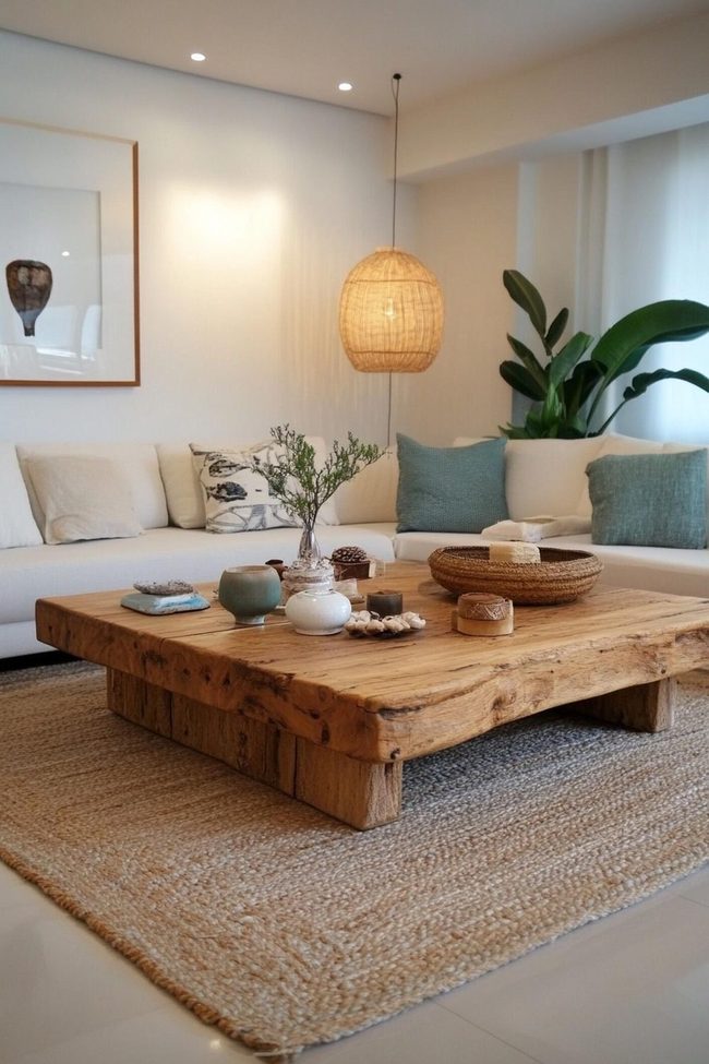 Mixed Material Modern Coffee Table