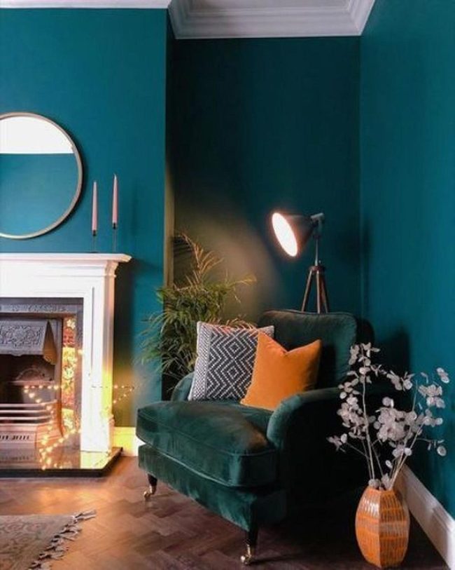 Teal Walls, Orange Velvet Corner