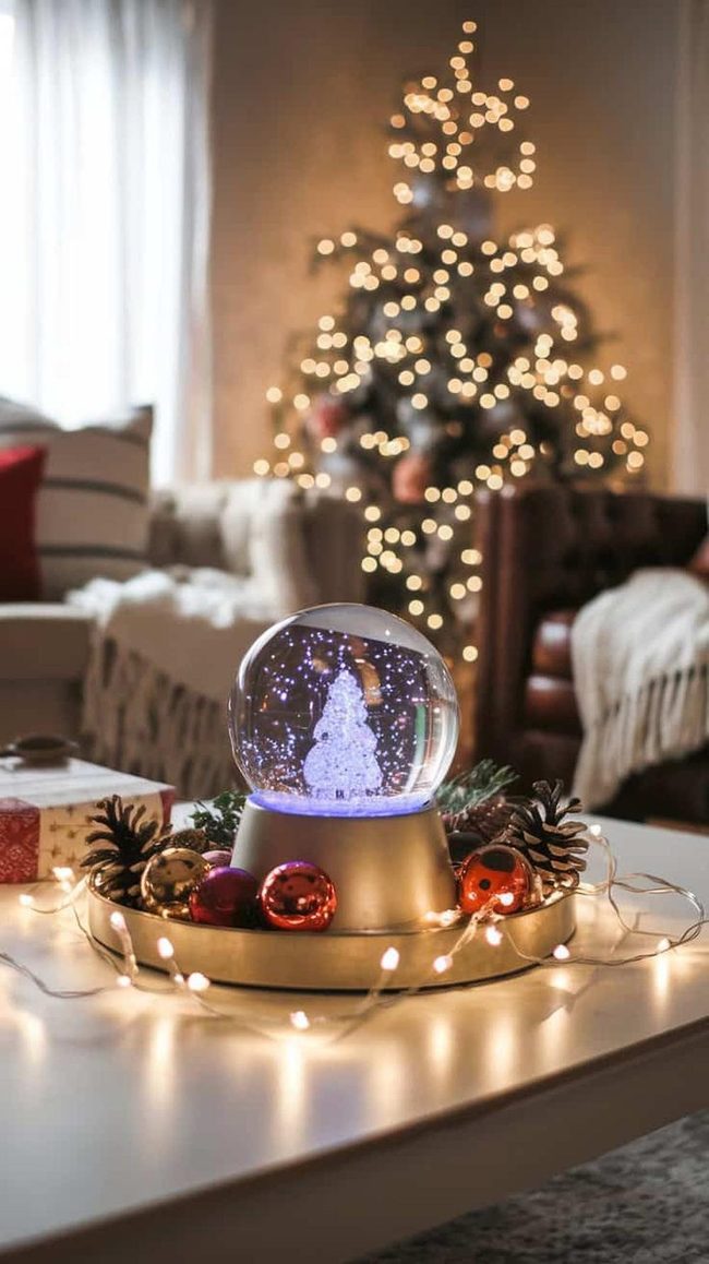 White Snow Globe Winter Display