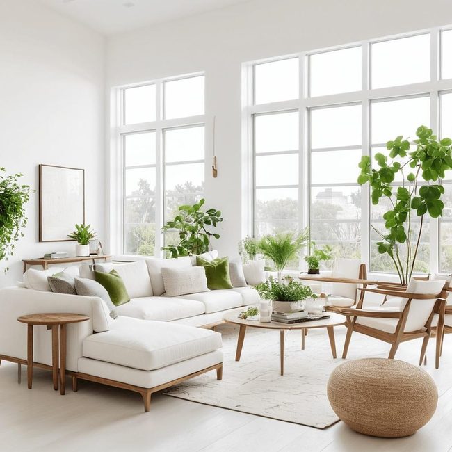 White Space with Living Green