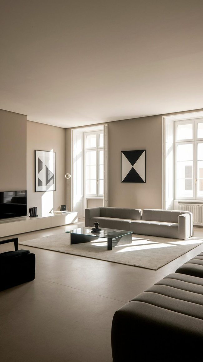 Gray Walls Geometric Metallic Modern