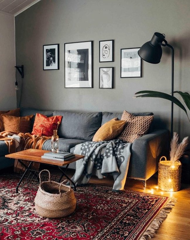Black Prints Red Rugs Gray Comfort