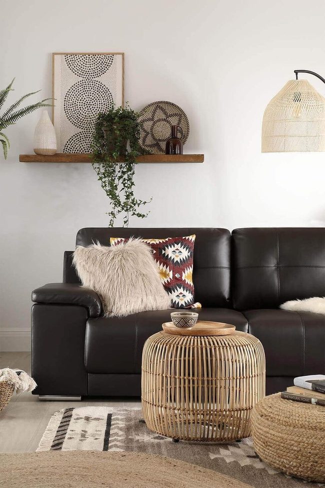 Black Leather Meets Woven Warmth